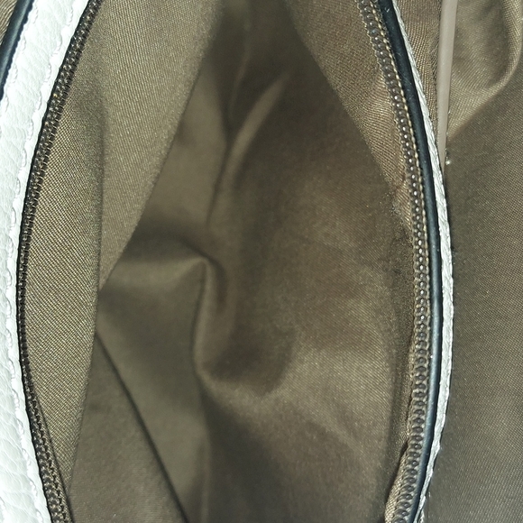 Sondra Roberts Squared White Faux Leather Hobo Handbag w/ Metallic Braided Strap - Picture 13 of 16